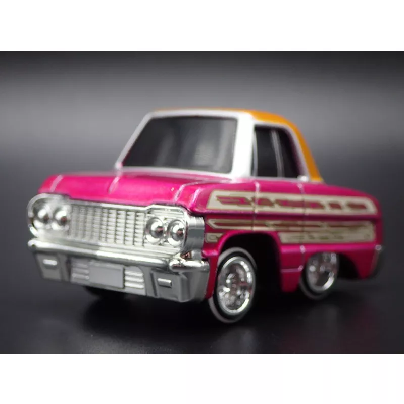 1964 CHEVY CHEVROLET IMPALA LOWRIDER TUNED PINK 1:64 SCALE DIECAST MODEL CAR