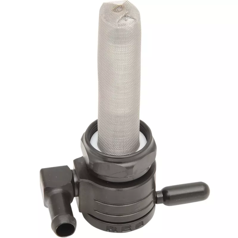 22MM Click-Slick Petcock - Round Body - Black - Forward