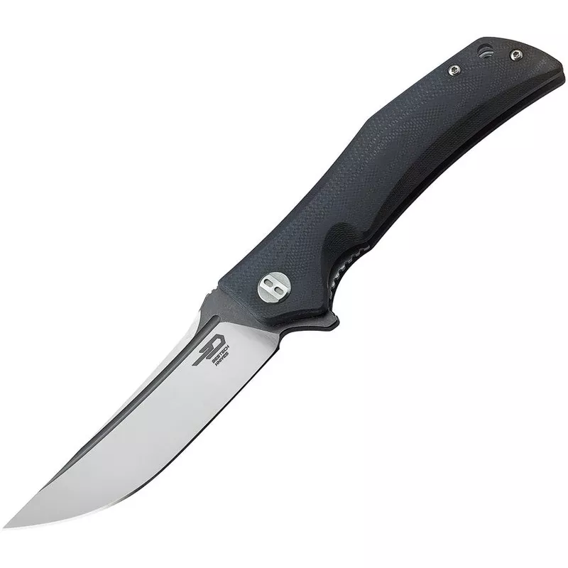 Bestech Scimitar G10 Linerlock Black Handle Folding Clip Point Blade Knife G05A2