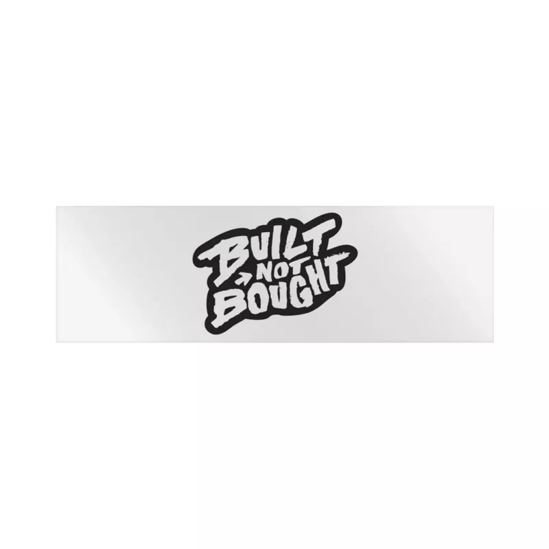 "Built Not Bought" Monochrome Rod Decals Black