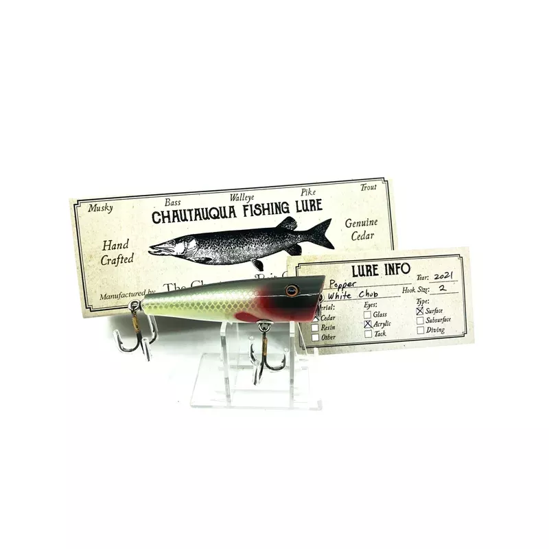 Chautauqua Custom Popper in White Chub Color