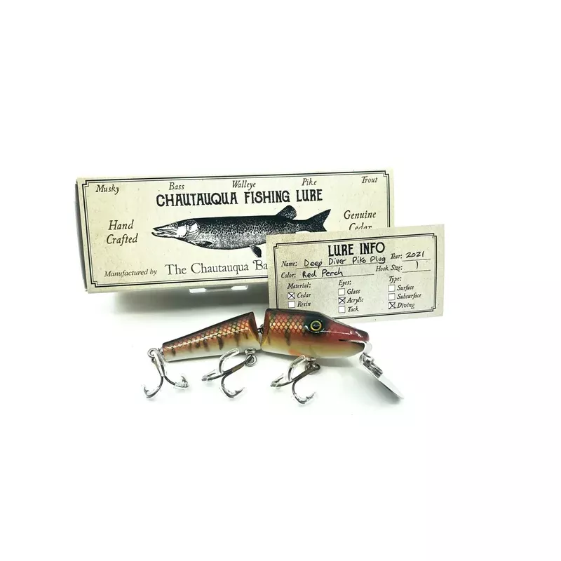 Chautauqua Jointed Deep Diver Piko Plug Red Perch Color