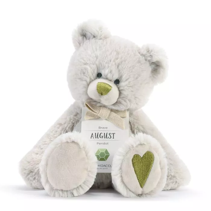 Demdaco Birthstone Bear - 3.5"w x 2"d x 8.5"h - August