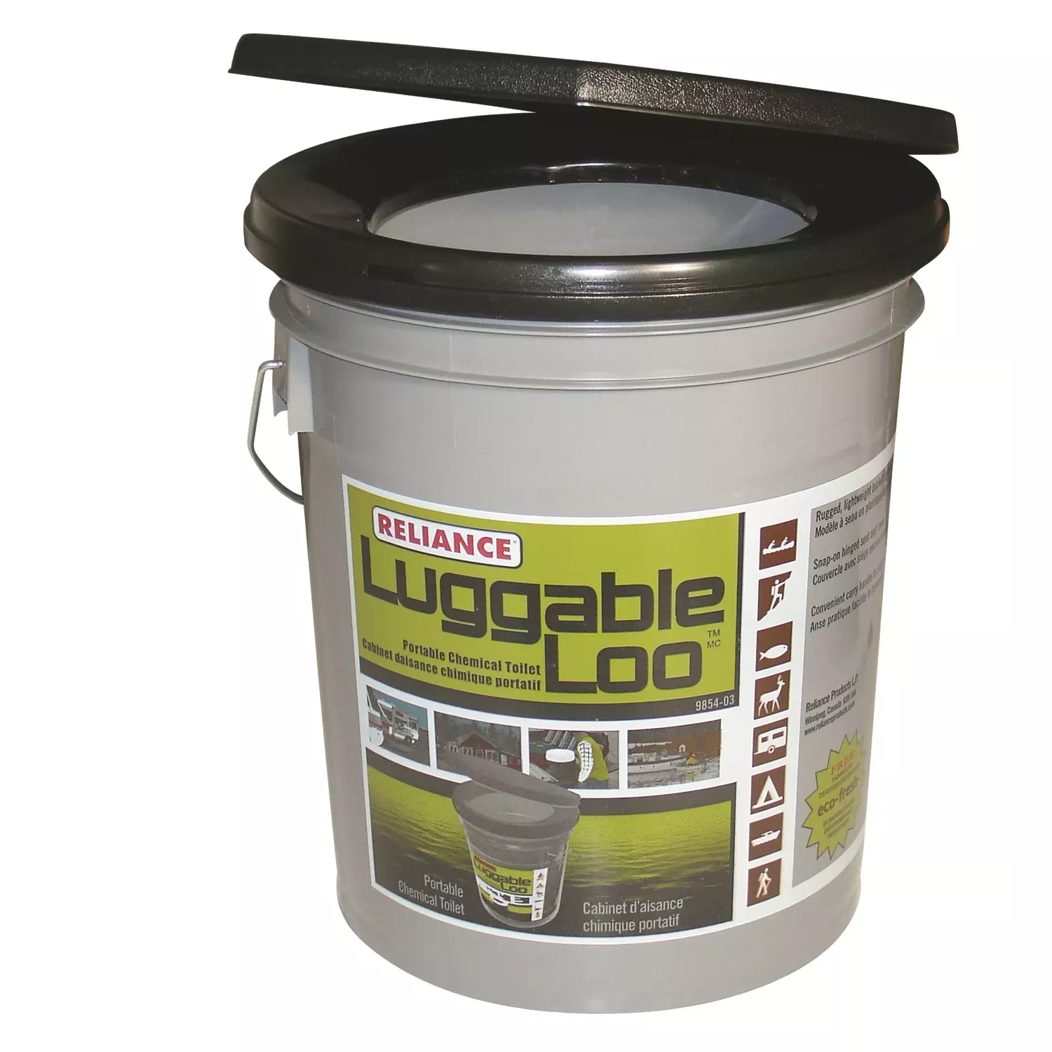 Luggable Loo Portable Dual Flush Round One-Piece Toilet