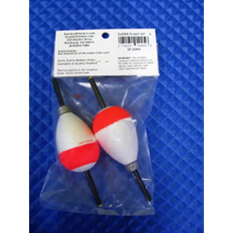 Rainbow Plastics Super Float Red/White Weighted Double X Tackle 2-Pack SF-225W