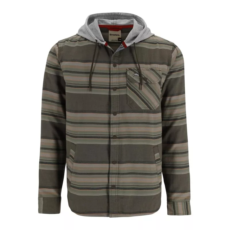 Simms - M's Santee Flannel - Hickory/Dolomite Blanket Stripe
