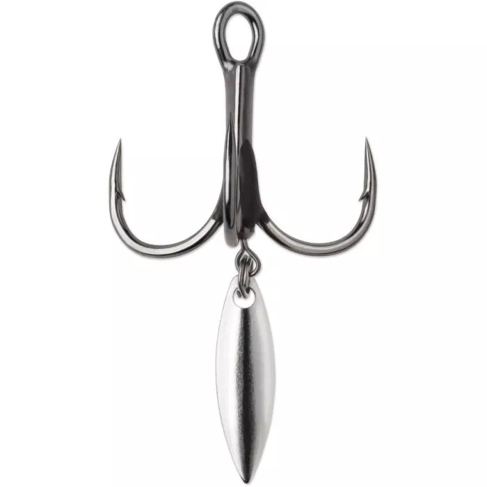 VMC 7548BD Bladed Hybrid Treble Short Hooks - Black Nickel - 2 Per Pack