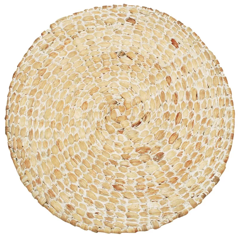 Walton and Co Circular Hyacinth Placemat – White