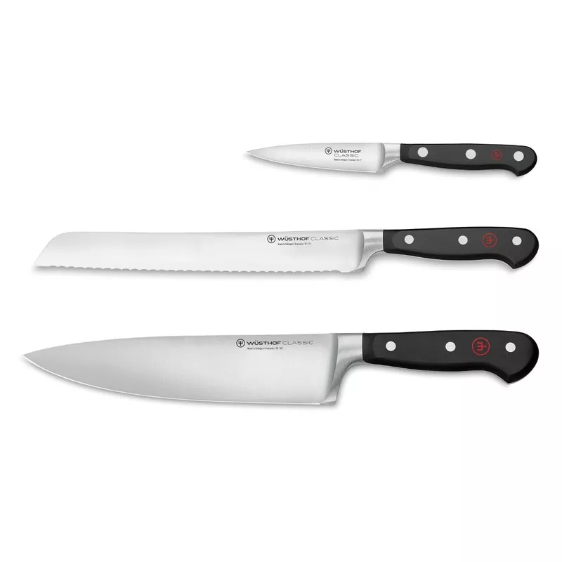WSTHOF Classic 3pc Knife Set (Chef’s, Bread, Paring)