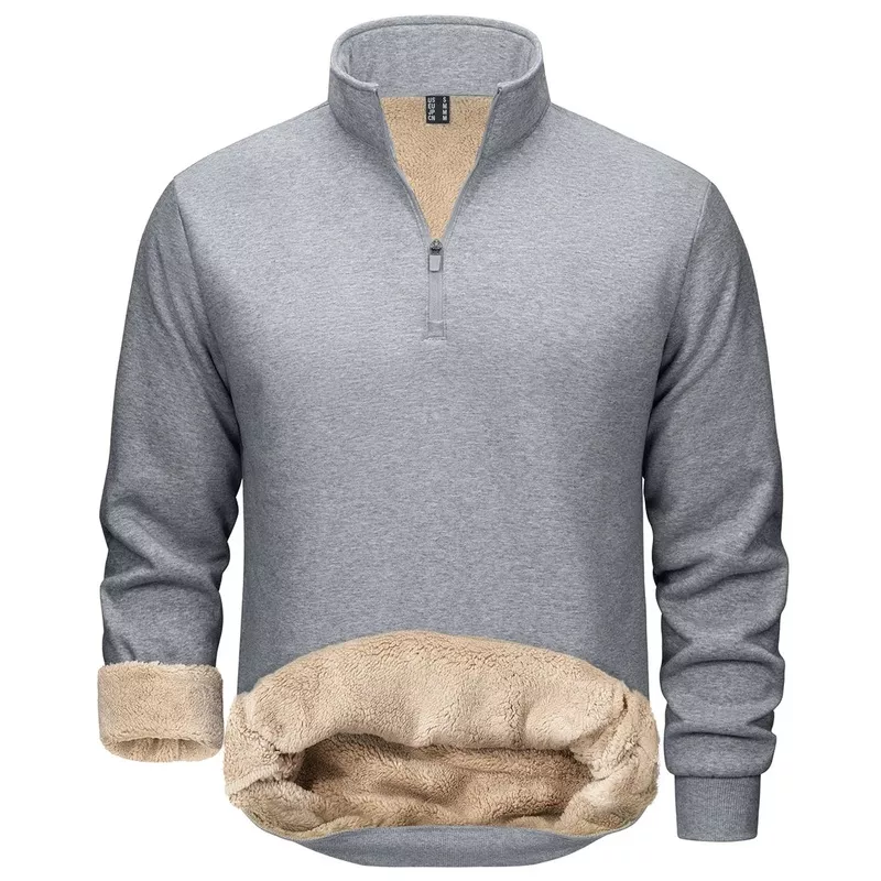 Zip Collar Sherpa Fleece Jumper